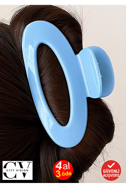 cityvision Agrafă de păr în stil coreean, model oval, culoare albastru bebeluș, 9 cm – elegantă și durabilă