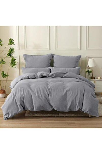 SOULFUL Bedding set for 2 people, 2 pcs, cotton, 155x220 cm, pillowcase 80x80 cm, Dark Gray - CN
