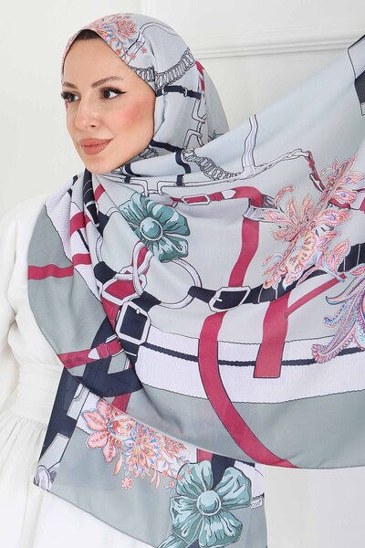 TOFİSA شال قطني من سلسلة كيرميتد فلاور جاردن مينت - 27858-MINT