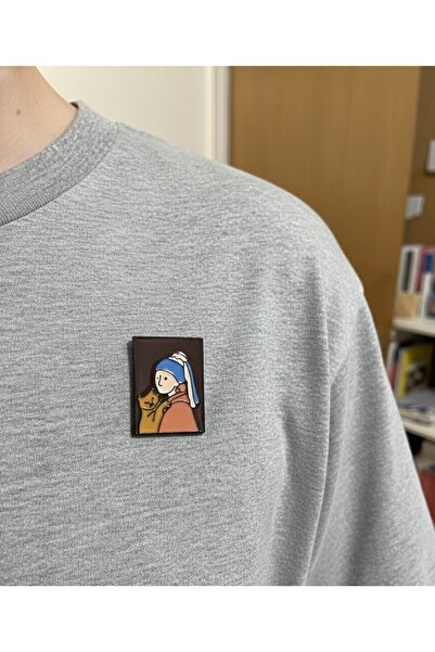 Pinkar Studio İnci Küpeli Kız Rozet Pin