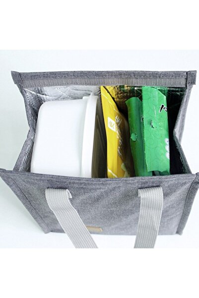 MACVI ® Insulated Bag, 22.5x13x25.5 cm, Premium Material, for Office, Picnic, Camping, Grey.