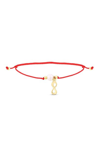 Koçak 14 Ayar İncili Sonsuzluk Altın İpli Bileklik