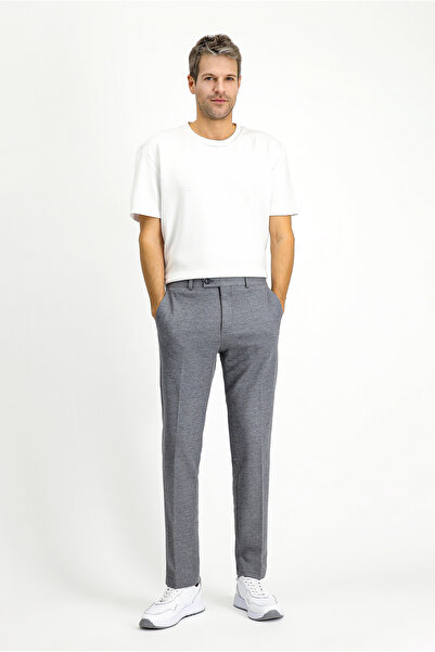 Kiğılı Super Slim Fit Ekstra Dar Kesim Pamuklu Örme Klasik Kumaş Pantolon