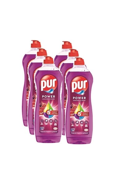 Henkel Set of 6 Pur Power Fig & Pomegranate Dishwashing Detergent, extra degr...