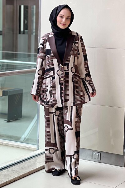 Ghisa Patterned Satin Jacket Panoloton Set
