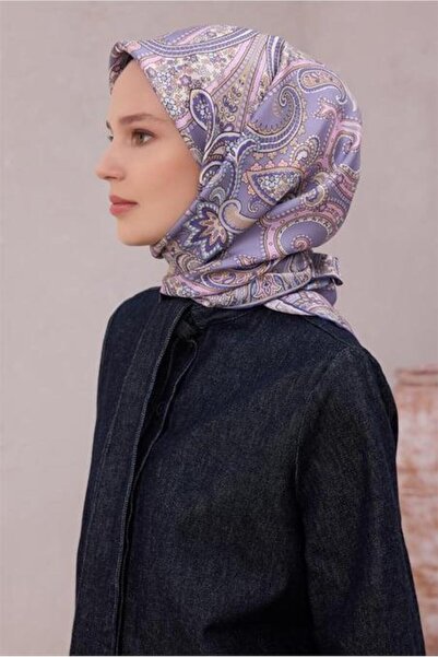 Belli Tivil Pure Silk Scarf 4202 - 35 Σκούρο Λιλά Έθνικ Σχέδιο
