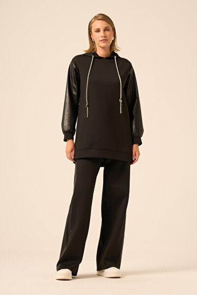 FTZ WOMEN Women's Leather Detailed Suit Black 31245