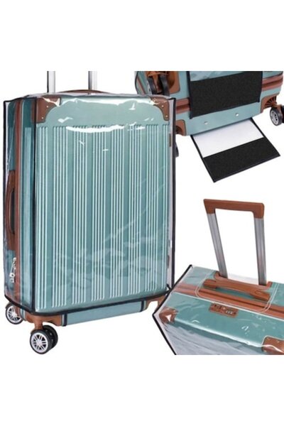 varioshop Transparent Waterproof Suitcase Cover 67x47x33 cm VarioShop®, PVC Protection, Resistant