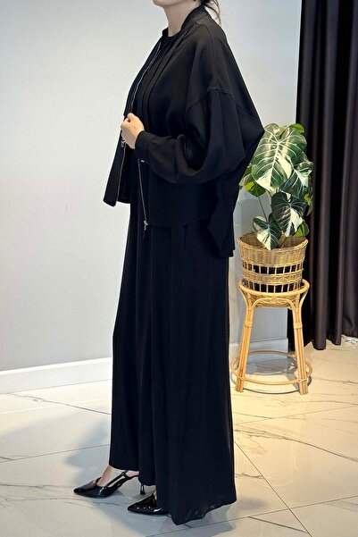 Ceremony The Front Placket of the Jacket Has Two Pleats and Two Flower Stone Details, Dress Suit 6944 Black