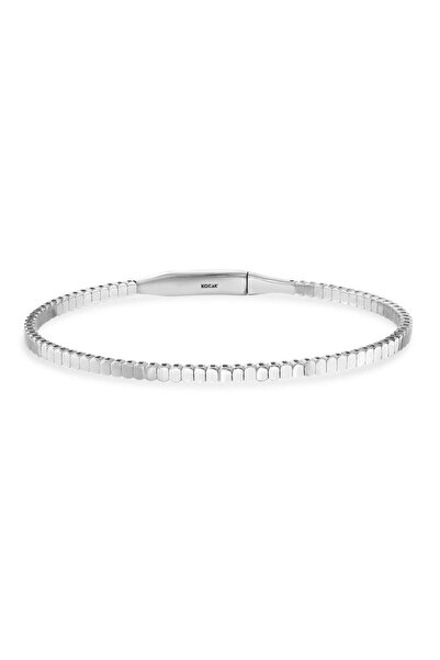 Koçak 14 Ayar Tier Tasarım Flex Beyaz Altın Kelepçe