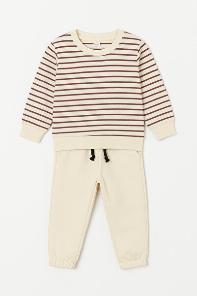 MONARCHMODA Boys' Sweatshirt and Jogger Sweatpants Set (Striped/Decorative Pocket/Cord Winter Set)