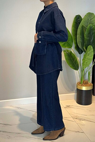 Lale Butik Cotton Denim Suit 7430 Blue