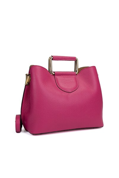 Posete Fagaras Poseta Piele Lora - Fucsia, Geanta Casual din Piele Naturala, ...
