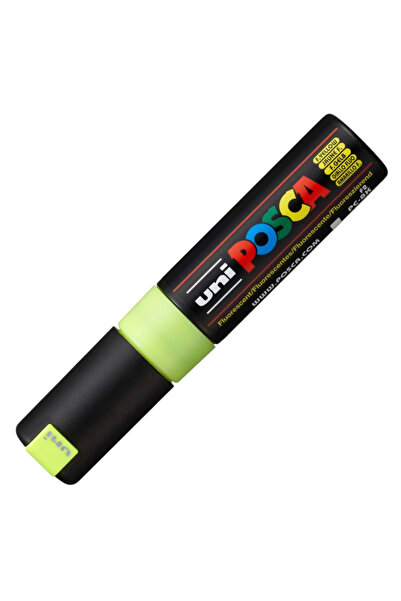 UNİ-BALL قلم تحديد بوستر (8.0) من يونيبال بوسكا ذو أساس مائي (F) أصفر فلوريسان