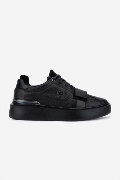 Valmenti Erkek Hakiki Deri Siyah Sneakers & Spor Ayakkabı