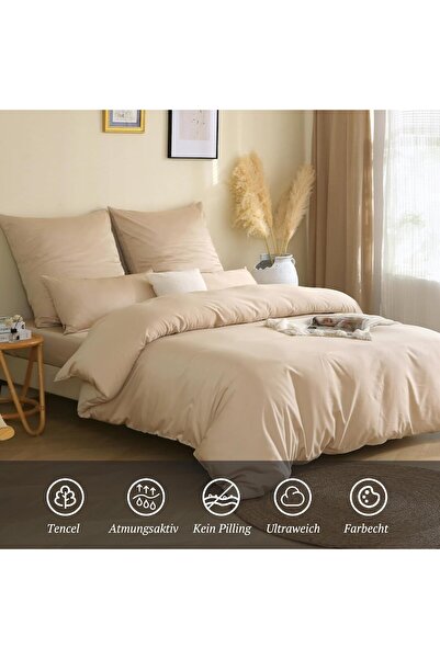 SOULFUL bed linen set for 2, 2 pieces, 70% Tencel/30% Cotton (satin finish), 135x200 cm, 80x80 cm, b