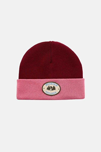 WWF Market Mountain Explorer Children's Knitted Beanie - Burgundy