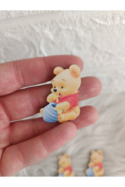 Doğrukan Hediyelik 25 adet oturan winnie the pooh 4 cm UV baskılı ahşap figür...