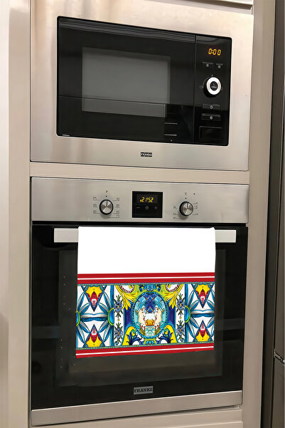 aymira home Dekoratif Mutfak Pamuklu Fırın Havlusu Özel Desenli Etnik Model 35x50 cm Yıkanabilir
