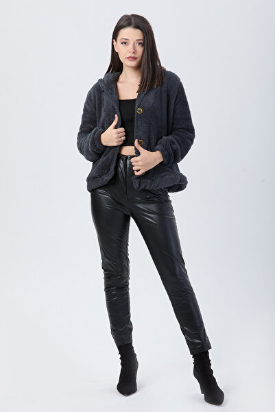 TOFİSA Plush Jacket Anthracite - 27822-Antrasit