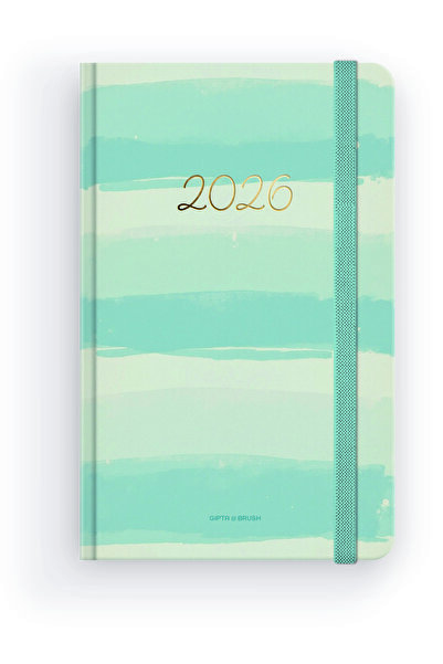 Gıpta 2026 122-BBK BRUSH İplik Dikişli - Sert Kapak 20x28 Haftalık Krem Ajanda