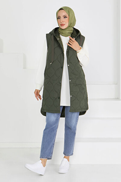 TOFİSA Дъждобран с джобове и капитониран пухен яке, каки - 27601-HAKI