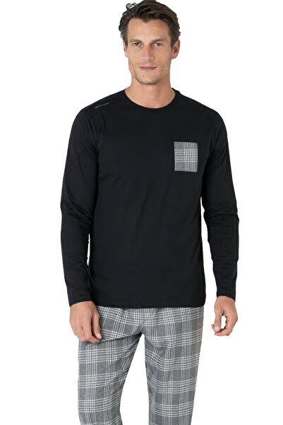 Pierre Cardin Men's plaid cotton pajama set, 100% cotton, long sleeve straigh...