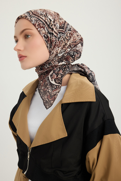 ipekistanbul Eșarfă cu model Vierra - Palati Eterni - Maro