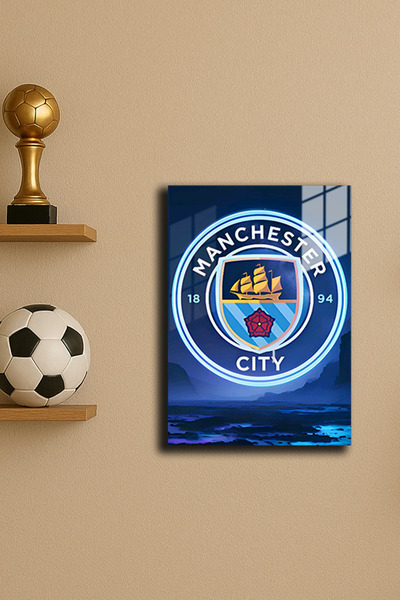 EABASKI "Manchester-City" Baskılı Metal Poster 3, Hediyelik Tablo, Futbol, 30...