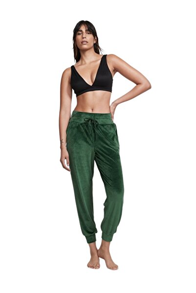 Victoria's Secret Women's pants, Victoria's Secret, Velor Jogger, Green, S INTL