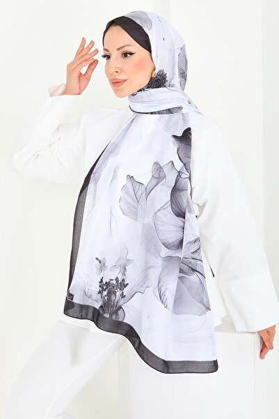 TOFİSA Серія Soft Garden Бавовняний шарф Чорний - 27920-ЧОРНИЙ