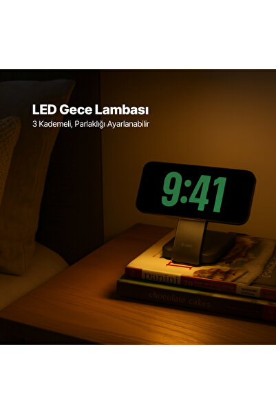 Ttec AirCharger Quattro MagSafe Uyumlu 4’ü 1 Arada iPhone + Apple Watch + AirPods LED Aydınlatmalı