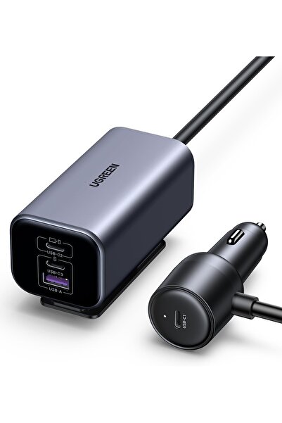 Generic UGREEN 150W 4-Port Car Charger (GaN) USB-C & USB-A Fast Car Adapter with Clip
