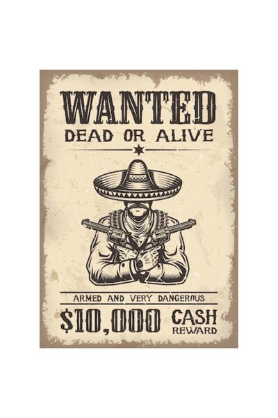 Persona Refrigerator magnet, model 'Wanted Dead or Alive', 20x29 cm