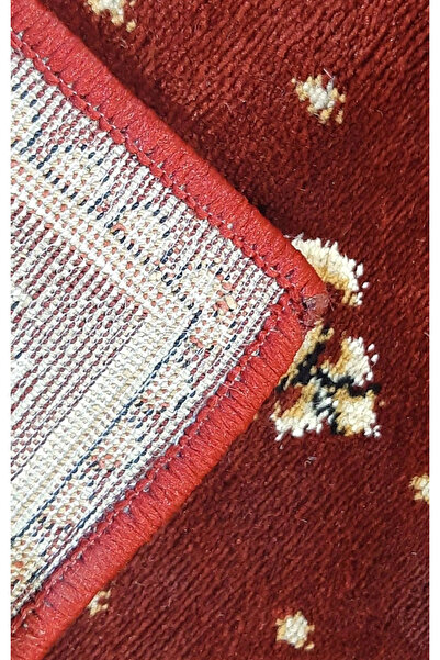 Lotos Church Pattern Carpet 15033-210, Grena, Red, 8 mm Thread, Cell, Hall, Office