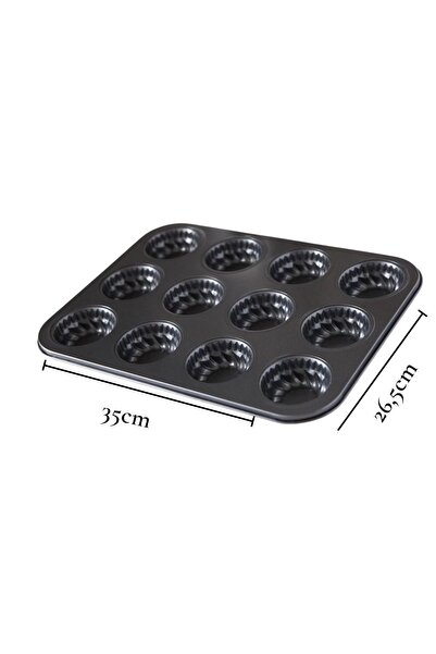 ALBETTO Metal Cake Mold Muffin 12-Piece Capsule Cake 4751