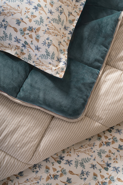 Puffy Wels Tek Kişilik Threefy Uyku Seti - Mavi