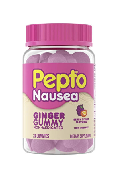 Candy Pepto Bismol Nauseds Gınger Gummy Berry Cıtrus Flavored 24 Gummıes