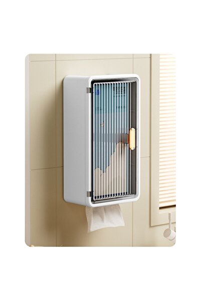 Flippy Cosmetics Organizer Flippy, Wall-Mounted Without Drilling, 36.5 x 10.9 x 20 cm, PP and ABS, White-Bl