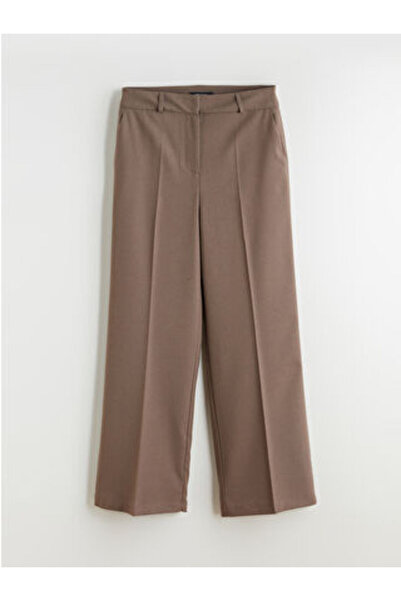 LC Waikiki Lcwaikiki Classicbrown Standard Fit Wide Leg Women's Trousers