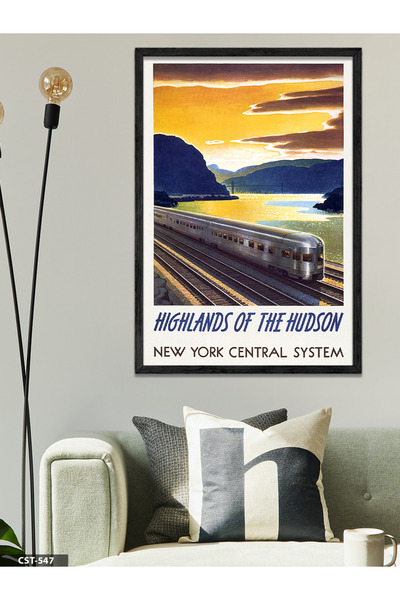 CeSht New York Central System Jednodijelna slika u crnom drvenom okviru