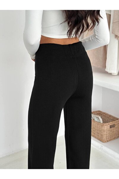 Melff Women's Elastic Waist Lace-Up Knitwear Trousers Standard Size 38 - 46 Compatible