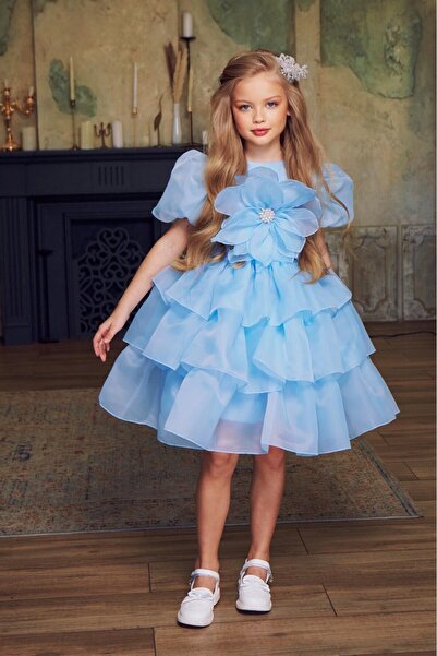 KİDY LOVE ÇİÇEKLİ TAÇLI ABİYE ELBİSE