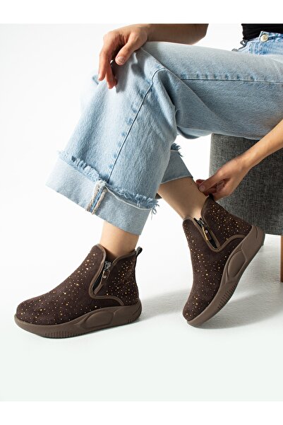 ALEMDAR AYAKKABI NATURA Kahve Taşlı Kadın Bot