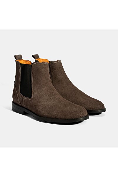 Desa Women's Mink Rubber Detailed Suede Leather Boots