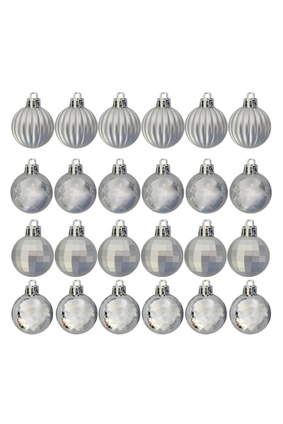 EXİZTİCARET 4cm Luxury Tree Ornaments Assortment 4 Models 24 Pieces