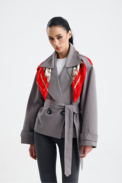 GACA COLLECTION ALEY Kısa Su Geçirmez Kuşaklı Trenckot