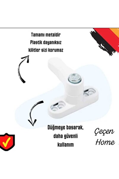 ÇEÇEN HOME 2Pcs Metal Push Window Safety Lock Child Safety Lock Window Safety Latch