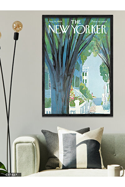 CeSht Poster iz časopisa The New Yorker, jednodijelna crna slika u drvenom ok...