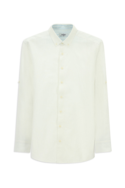 Kiğılı Long Sleeve Regular Fit Linen Plain Shirt